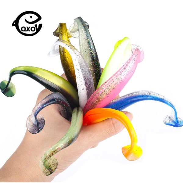 QXO – Lot d'appâts souples en silicone pour la pêche, paquet de leurres pour poissons de mer, matériel artificiel, objet oscillant, disponible en 7, 10 et 13 cm, 10 pièces – Image 4