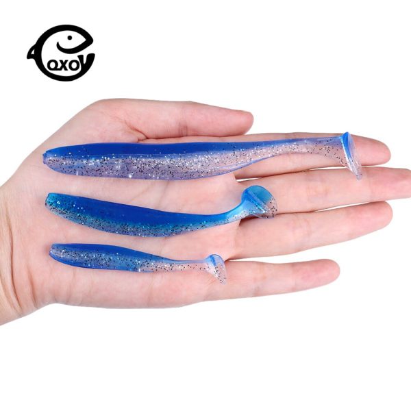 QXO – Lot d'appâts souples en silicone pour la pêche, paquet de leurres pour poissons de mer, matériel artificiel, objet oscillant, disponible en 7, 10 et 13 cm, 10 pièces – Image 5