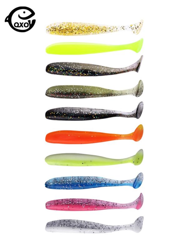 QXO – Lot d'appâts souples en silicone pour la pêche, paquet de leurres pour poissons de mer, matériel artificiel, objet oscillant, disponible en 7, 10 et 13 cm, 10 pièces – Image 6