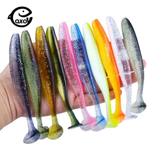 QXO – Lot d'appâts souples en silicone pour la pêche, paquet de leurres pour poissons de mer, matériel artificiel, objet oscillant, disponible en 7, 10 et 13 cm, 10 pièces