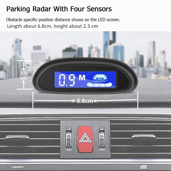 Radar de stationnement LED pour voiture avec 4 capteurs de stationnement syst me de d tection 2