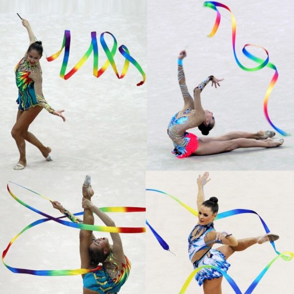 Rubans color s de gymnastique 2m 4m quipement de gymnastique rythmique ruban de danse banderole de 11