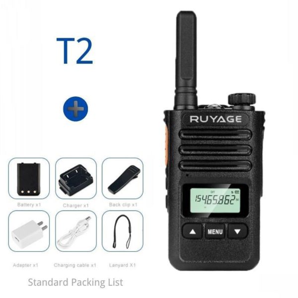 Ruyage – Mini talkie-walkie professionnel sans fil T2, émetteur-récepteur Fm Uhf, Radio-réveil Portable bidirectionnel – Image 6