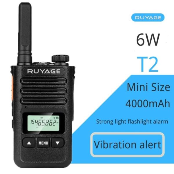Ruyage – Mini talkie-walkie professionnel sans fil T2, émetteur-récepteur Fm Uhf, Radio-réveil Portable bidirectionnel