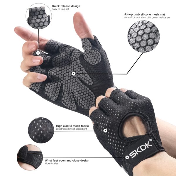SKDK gants d halt rophilie en Silicone accessoires de Fitness respirants paume creuse 1