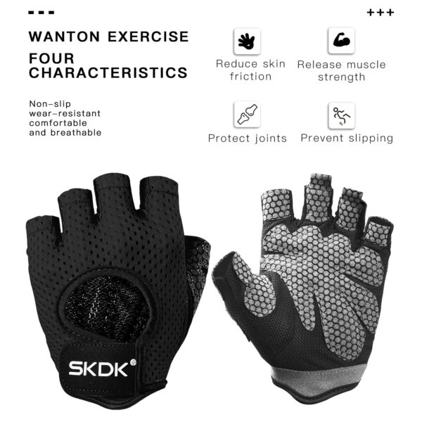 SKDK gants d halt rophilie en Silicone accessoires de Fitness respirants paume creuse 2