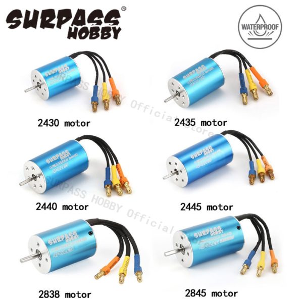 SURPASS – moteur sans balais pour voiture et bateau radiocommandés, pour modèles 2430, 2435, 2440, 2445, 2838, 2845, 1/12, Wtloys, Remo, Timaya, Redcat, 1/14, 1/16, 1/18