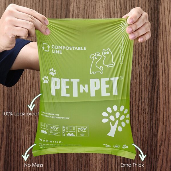 Sac à crottes vert non parfumé pour animaux de compagnie, sacs propres pour ramassage des déchets de chiens biodégradables, 240/120 comptes – Image 6