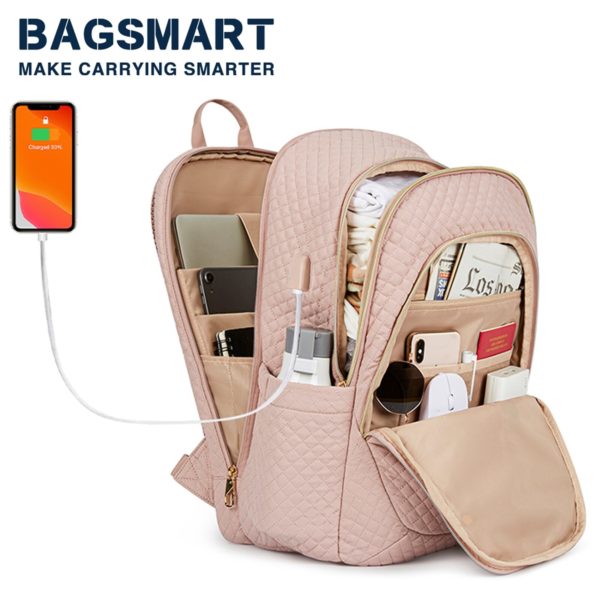 Sac à dos Anti-vol pour femmes, grands sacs d'école étanches pour voyage, sacs pour ordinateur portable avec Port de chargement USB