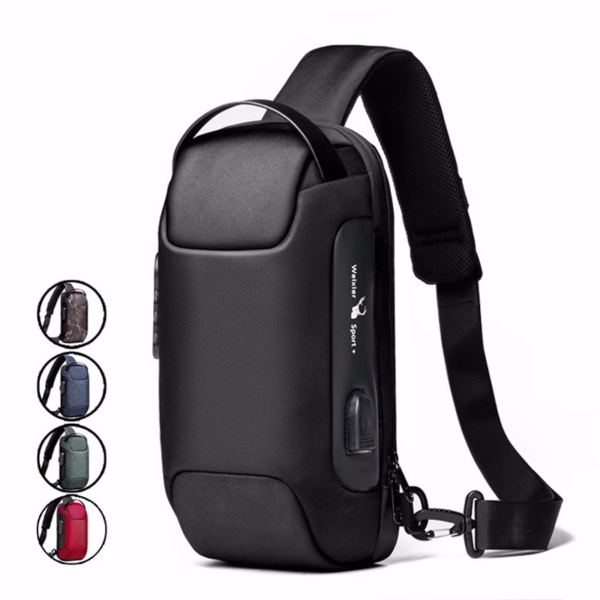 Sac à dos Oxford avec Port de Charge USB pour homme, sacoche Anti-vol pour moto, sacoche de poitrine
