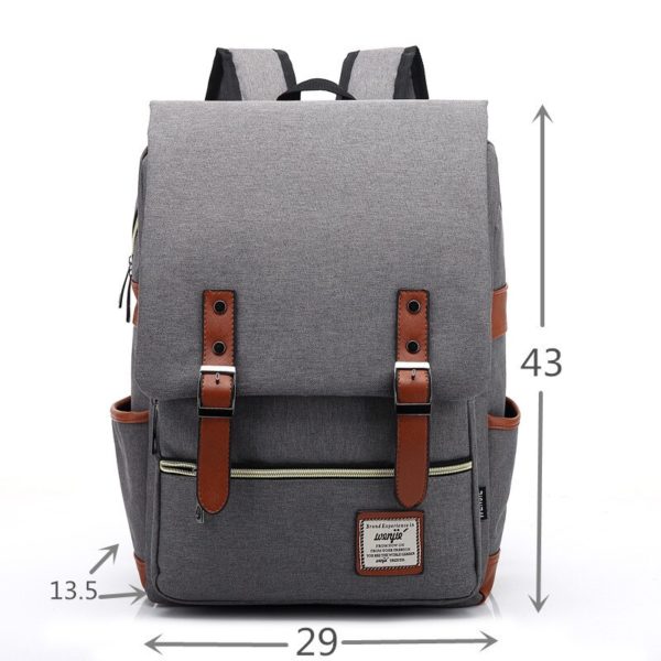 Sac à dos Vintage pour ordinateur portable 16 pouces, sacs en toile pour hommes, sacs à dos de voyage en toile, sacs à dos rétro décontracté, sacs d'école pour adolescents – Image 2
