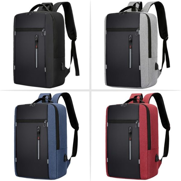 Sac à dos d'affaires étanche pour hommes, sacs à dos d'école USB 15.6 pouces pour ordinateur portable, sacs à dos de grande capacité pour hommes – Image 3