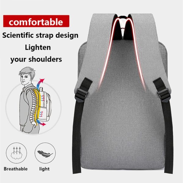 Sac à dos d'affaires étanche pour hommes, sacs à dos d'école USB 15.6 pouces pour ordinateur portable, sacs à dos de grande capacité pour hommes – Image 4
