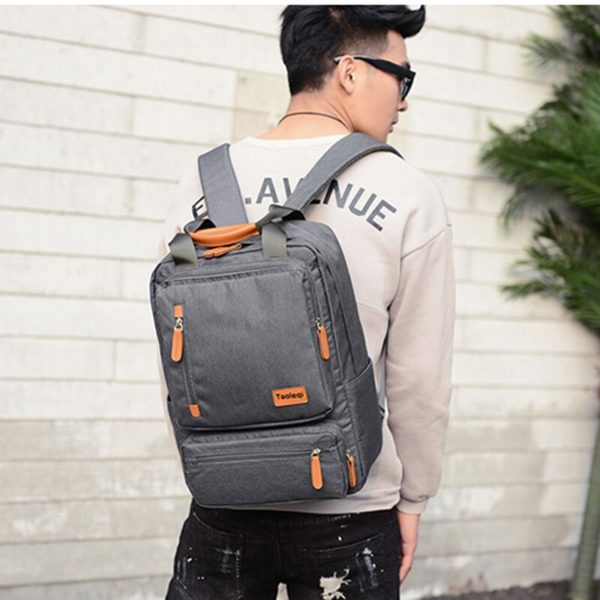 Sac à dos d'ordinateur léger pour hommes d'affaires, sac d'ordinateur léger de 15 pouces, sac d'ordinateur portable 2022 imperméable Oxford tissu antivol pour dames, sac à dos de voyage gris – Image 2