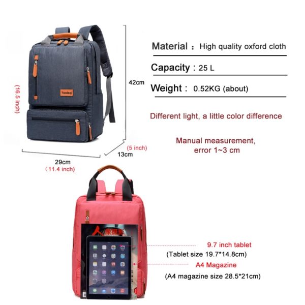 Sac à dos d'ordinateur léger pour hommes d'affaires, sac d'ordinateur léger de 15 pouces, sac d'ordinateur portable 2022 imperméable Oxford tissu antivol pour dames, sac à dos de voyage gris – Image 3