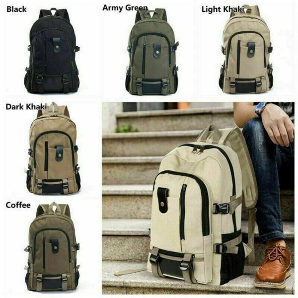 Sac à dos de voyage en toile pour hommes, grande capacité, pour loisirs, plein air, montagne, Sport, école, pour adolescents – Image 3