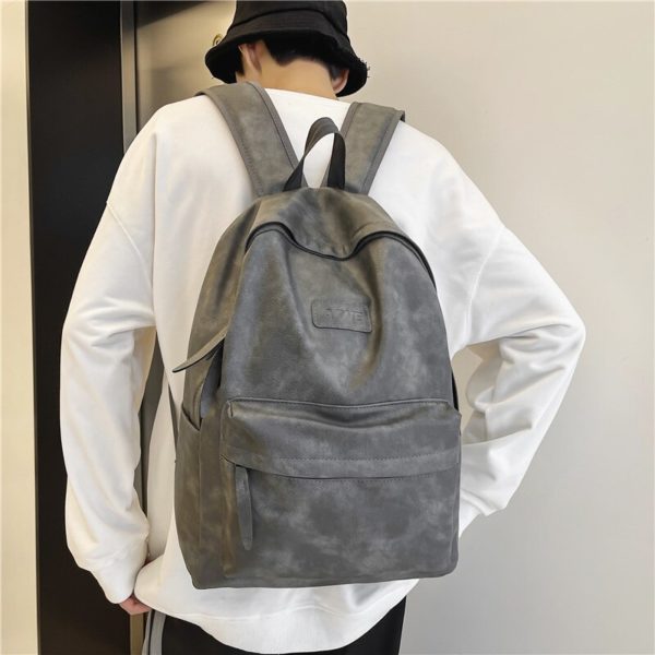 Sac à dos en cuir souple pour homme et femme, sac de bonne qualité, sac à dos de luxe de styliste, sac d'ordinateur portable, sac de voyage de grande capacité – Image 2
