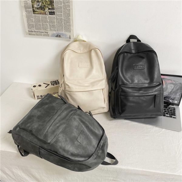 Sac à dos en cuir souple pour homme et femme, sac de bonne qualité, sac à dos de luxe de styliste, sac d'ordinateur portable, sac de voyage de grande capacité – Image 4