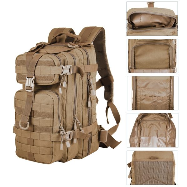 Sac à dos militaire tactique pour hommes, en Polyester 1000D 30L, 3P, souple, extérieur, étanche, randonnée, Camping, chasse – Image 3