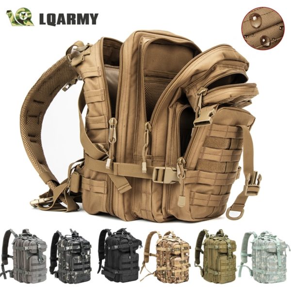Sac à dos militaire tactique pour hommes, en Polyester 1000D 30L, 3P, souple, extérieur, étanche, randonnée, Camping, chasse