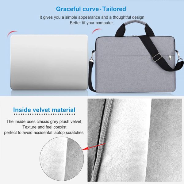 Sac à main pour ordinateur portable, sacoche à bandoulière, porte-documents pour ordinateur portable 133 14 156 pouces, pour Lenovo HP Huawei Asus Dell Samsung – Image 5