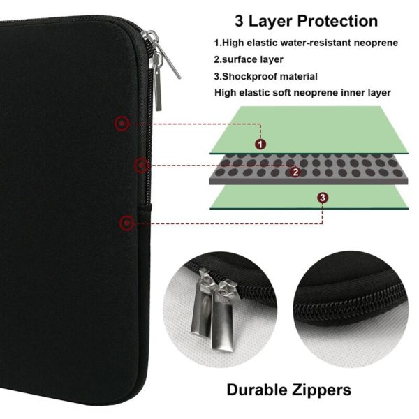 Sac portatif sac à manche portable sac portable universel carnet de notes pour MacBook air / Pro Case Pouch Skin Cover ultra Light Tablet Porte-bagages sac de transport – Image 2