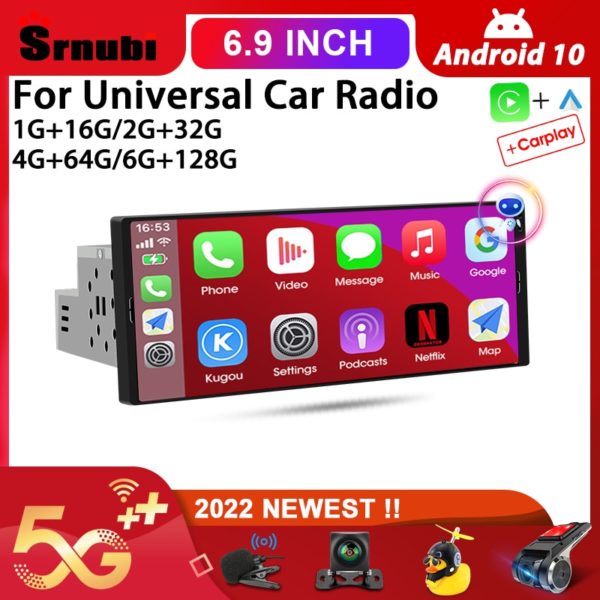 Srnubi autoradio universel 6 9 Android lecteur DVD cran tactile 1 Din WiFi Carplay vid o