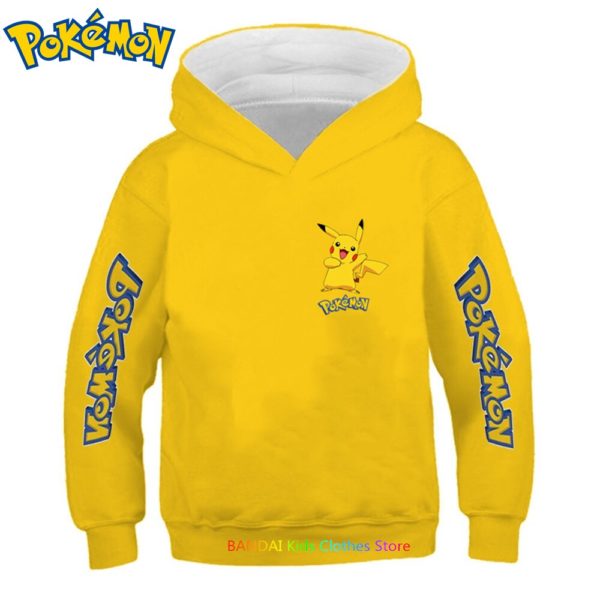 Sweat capuche Pokemon pour enfants mignon Pikachu Anime v tements pour gar ons et filles de 5