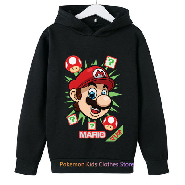 Sweat à capuche Super Mario bros pour enfants, haut à manches longues, vêtements pour garçons et filles, dessin animé, mode printemps-automne – Image 5