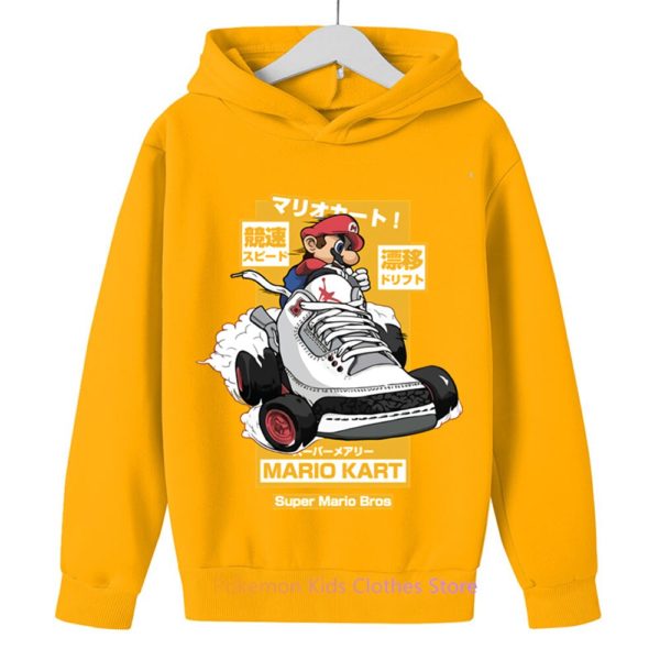 Sweat à capuche Super Mario bros pour enfants, haut à manches longues, vêtements pour garçons et filles, dessin animé, mode printemps-automne – Image 6