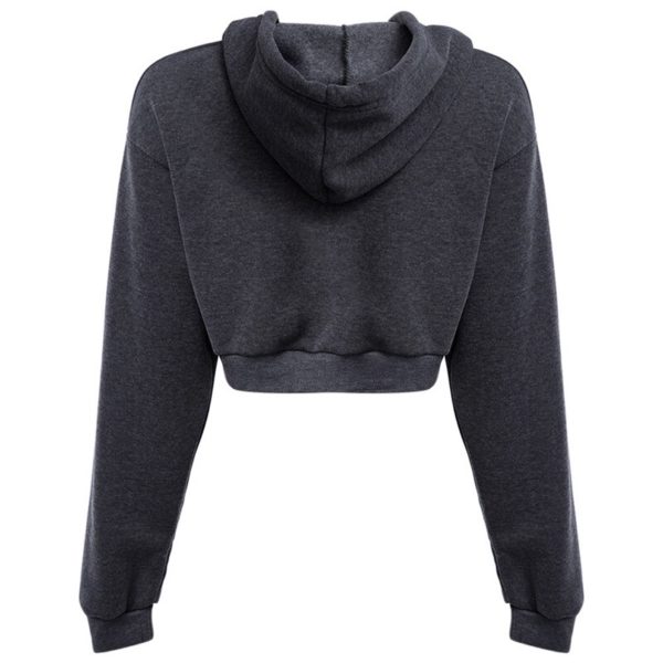 Sweat à capuche à manches longues pour femmes, solide, décontracté, automne 2022 – Image 3