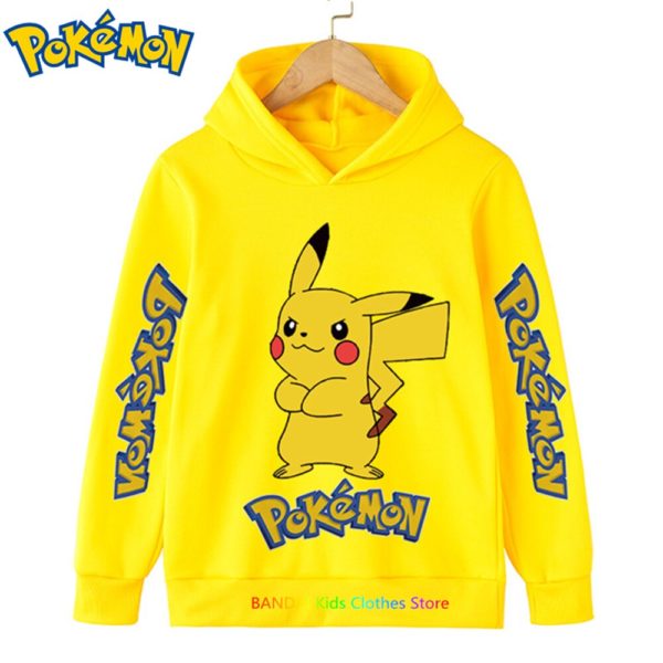 Sweat capuche pokemon pour enfants de 3 14 ans v tements Pikachu pour b b s 1