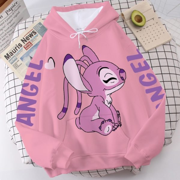 Sweat shirt capuche Disney avec motif de dessin anim motif ange et monstre mignon Harajuku unisexe 2
