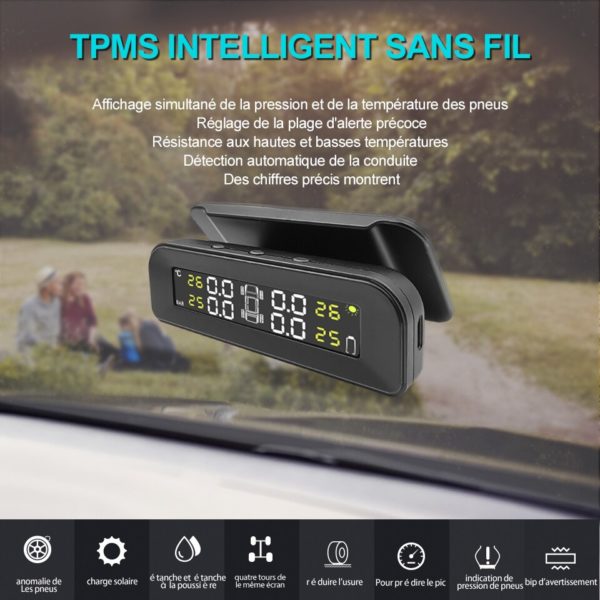 Syst me d alarme de pression des pneus de voiture Acceo Smart TPMS 4 capteurs affichage 1