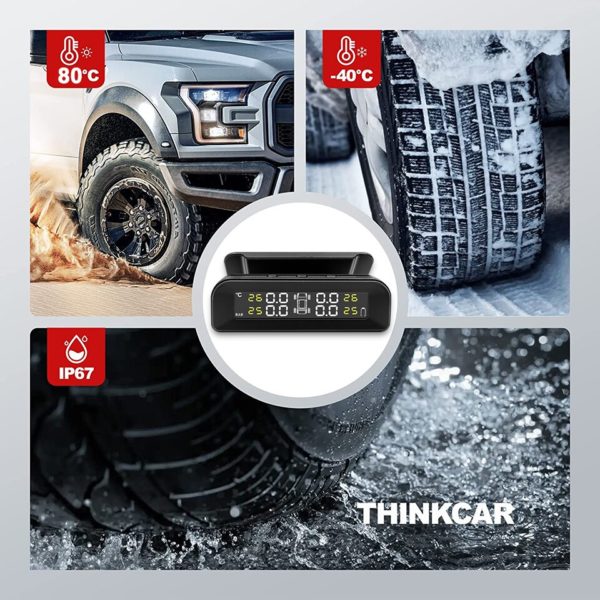 Syst me d alarme de pression des pneus de voiture Acceo Smart TPMS 4 capteurs affichage 2