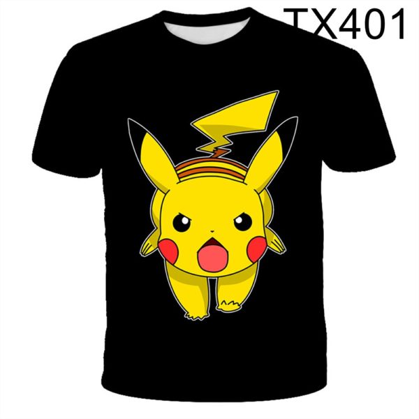 T Shirt dessin anim Pokemon pour enfants Streetwear d contract manches courtes Pikachu gar on et 2
