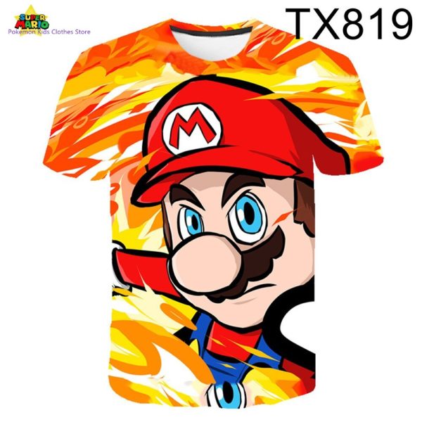 T shirt Mario bros pour enfants v tements manches courtes pour gar ons et filles imprim 1