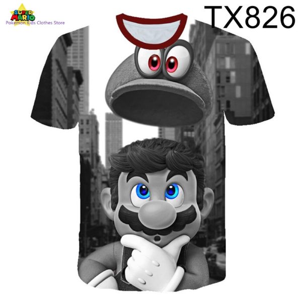 T shirt Mario bros pour enfants v tements manches courtes pour gar ons et filles imprim 5