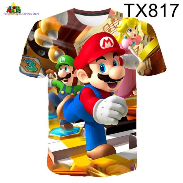 T shirt manches courtes Mario bros pour hommes femmes et enfants offre sp ciale nouvelle collection 2