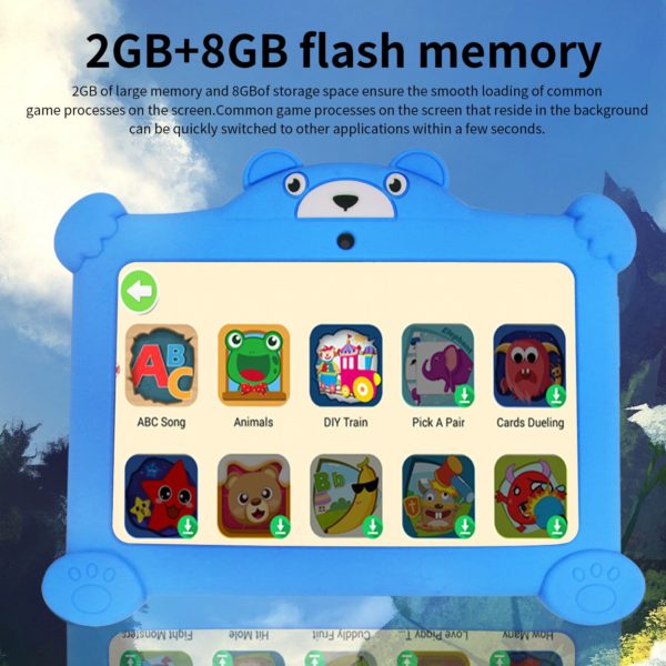 Tablette Android 2023 de 7 pouces pour enfants avec 2 go de RAM et 8 go 4