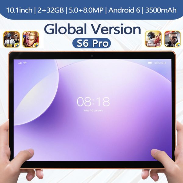 Tablette PC de 10 1 pouces S6 Pro avec Android 6 2 go de RAM 32