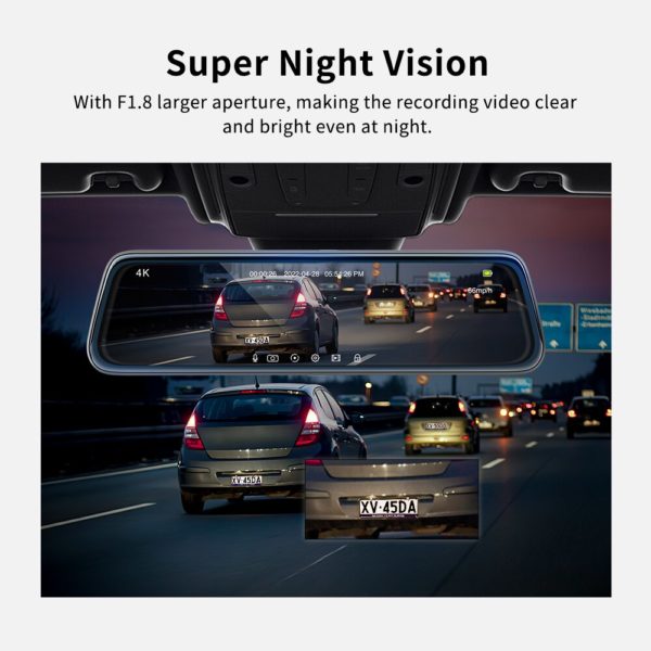 ThiEYE 4K voiture Dvr miroir Dash Cam double objectif écran tactile GPS Navigation caméra de recul Full Hd 1080P rétroviseur enregistreur – Image 5