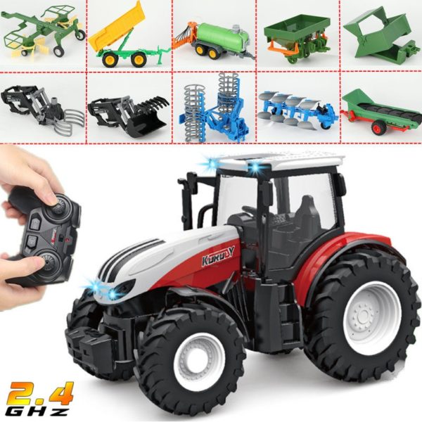 Tracteur agricole RC remorque de voiture radiocommand e 2 4G simulateur agricole camion Miniature mod le 3