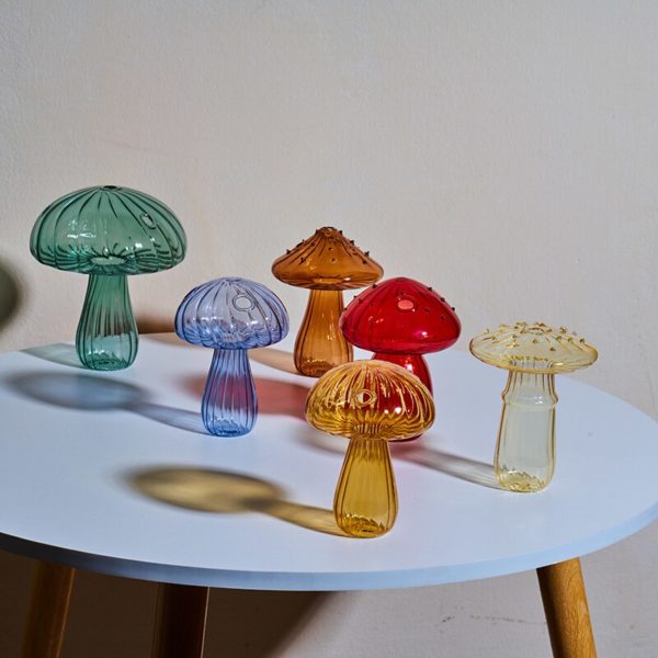 Vase en verre à champignons, bouteille d'aromathérapie, créatif, pour la maison, Table de fleurs hydroponiques, décoration Simple – Image 2