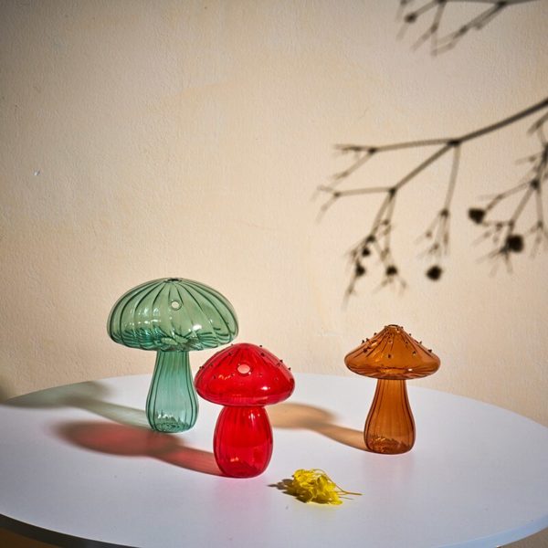Vase en verre à champignons, bouteille d'aromathérapie, créatif, pour la maison, Table de fleurs hydroponiques, décoration Simple – Image 3