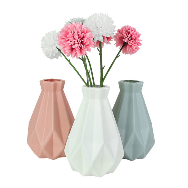 Vase fleurs en plastique blanc rose bleu moderne Pot de fleurs panier nordique d coration de 2