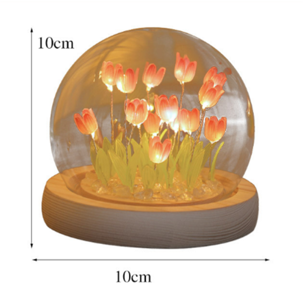 Veilleuse en forme de tulipe Film thermor tractable fait la main ornement de chevet d cor 1