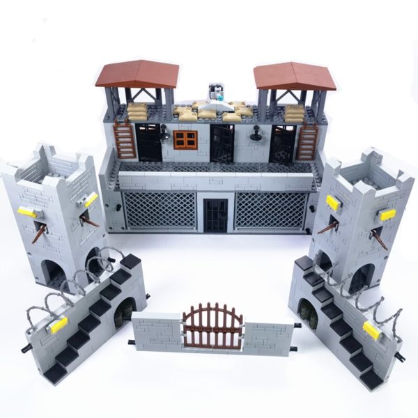 WW2 blocs de Construction militaire POW Camp briques armes feu Construction MOC jouets pour gar ons 1