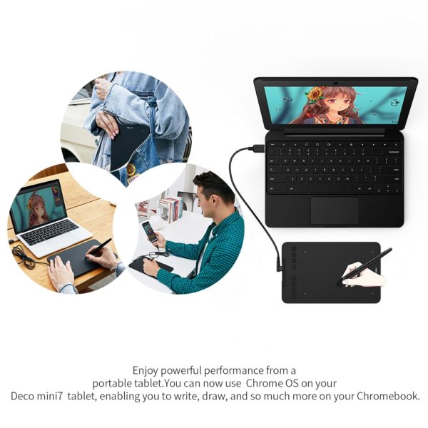 XP Pen Deco mini7 dessin tablette num rique graphique tablettes USB 8192 niveaux inclinaison Android Mac 4