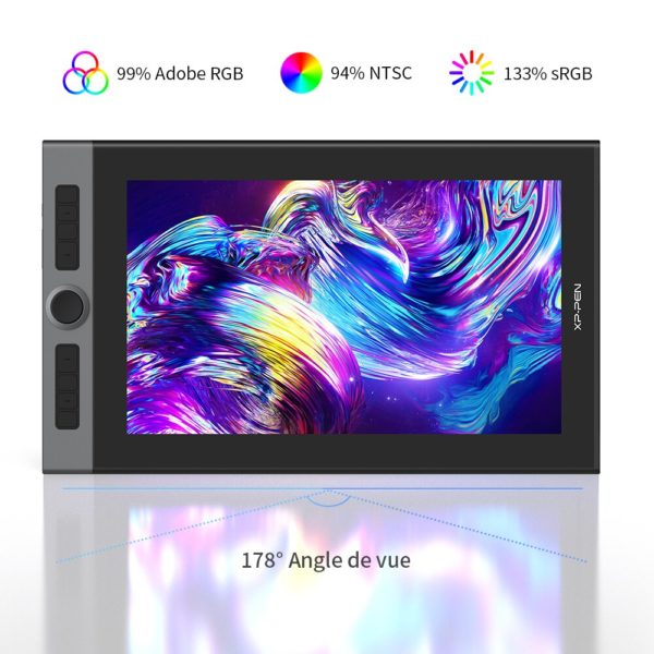 XPPen Artist Pro 16 Tablette graphique Moniteur de dessin 15,6 pouces 133%s RGB avec support de l'inclinaison de Dials X3 Smart Chip pour Windows mac – Image 2